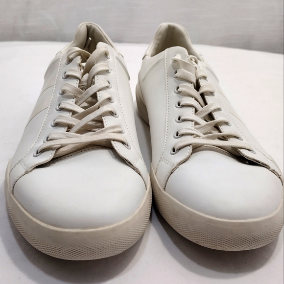 Zara Mens Classic White Faux Leather Sneakers - Picture 5 of 12